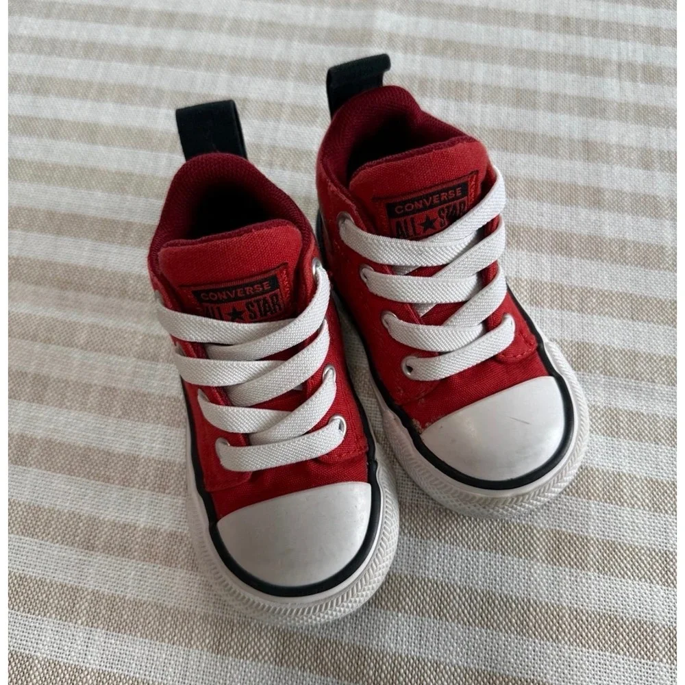 Converse Chuck Taylor All Star Street Mid Red Canvas Infant‎ Sneakers 4C 765300F